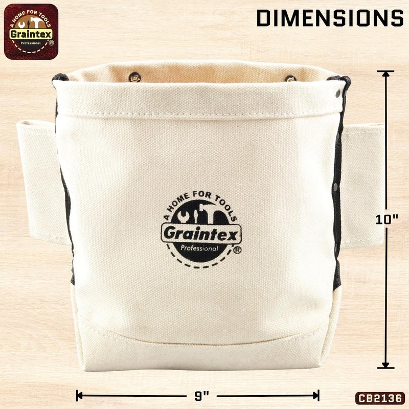 Graintex CB1136 Canvas Nut and Bolt Bag, 3 pockets - Image 4